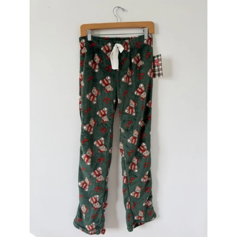Women's‎ Blink Soft Plush Fleece Pajamas – Green Bear Print – Size XL – NWT